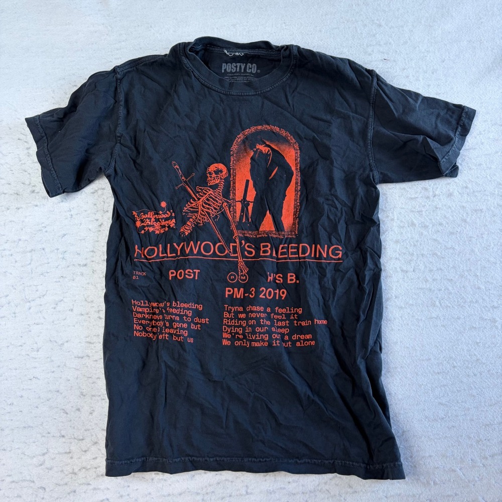 Posty Co. Post Malone Hollywood's Bleeding T-Shirt Small Graphic Tour Merch